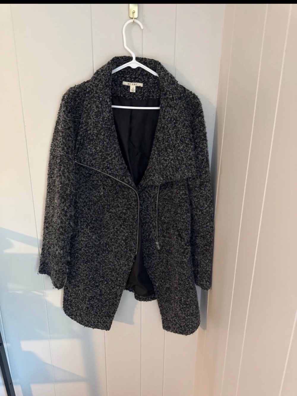 miami Charcoal Teddy Bouclé Open-Front Jacket